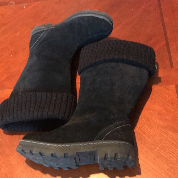Skechers black leather winter boots shoes size 6 - Picture 11 of 16